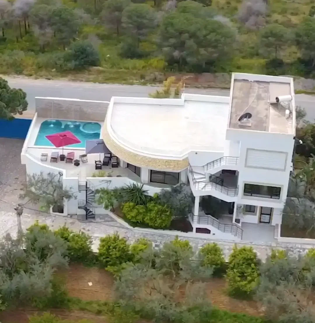 Dar El Bondek - Accueil Vue aérienne de Dar El Bondek, maison d'hôtes à Somâa, Nabeul